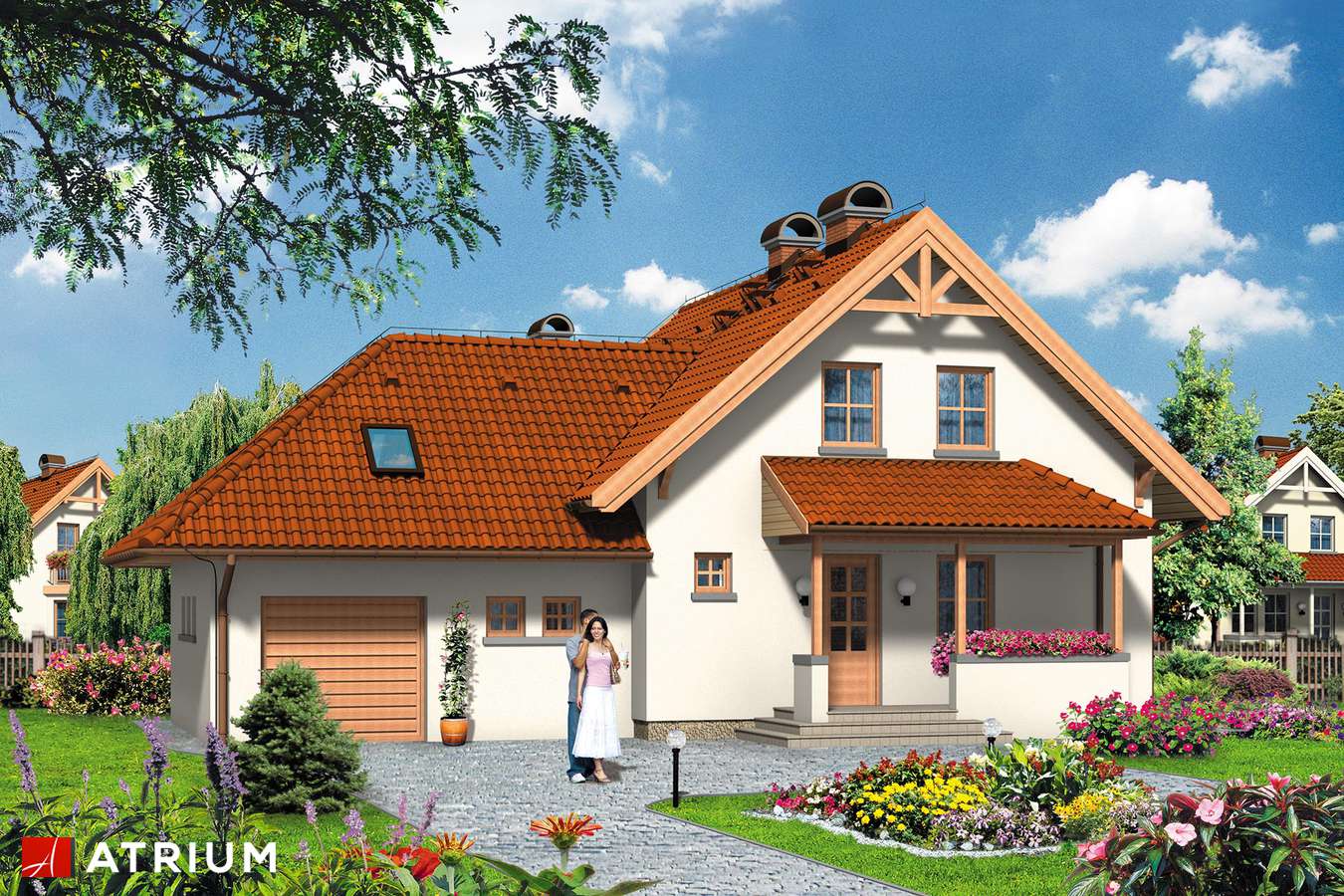 Projekty domów - Projekt domu z poddaszem MOTTO - wizualizacja 1 - wersja lustrzana