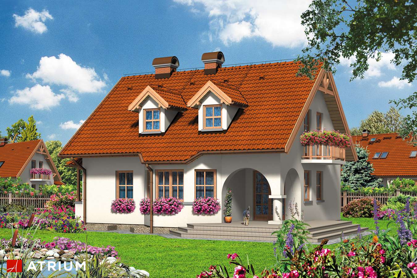 Projekty domów - Projekt domu z poddaszem MOTTO - wizualizacja 2 - wersja lustrzana
