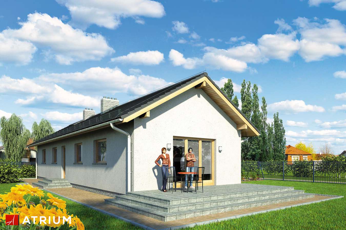 Projekty domów - Projekt domu parterowego NEPTUN II SP - wizualizacja 2