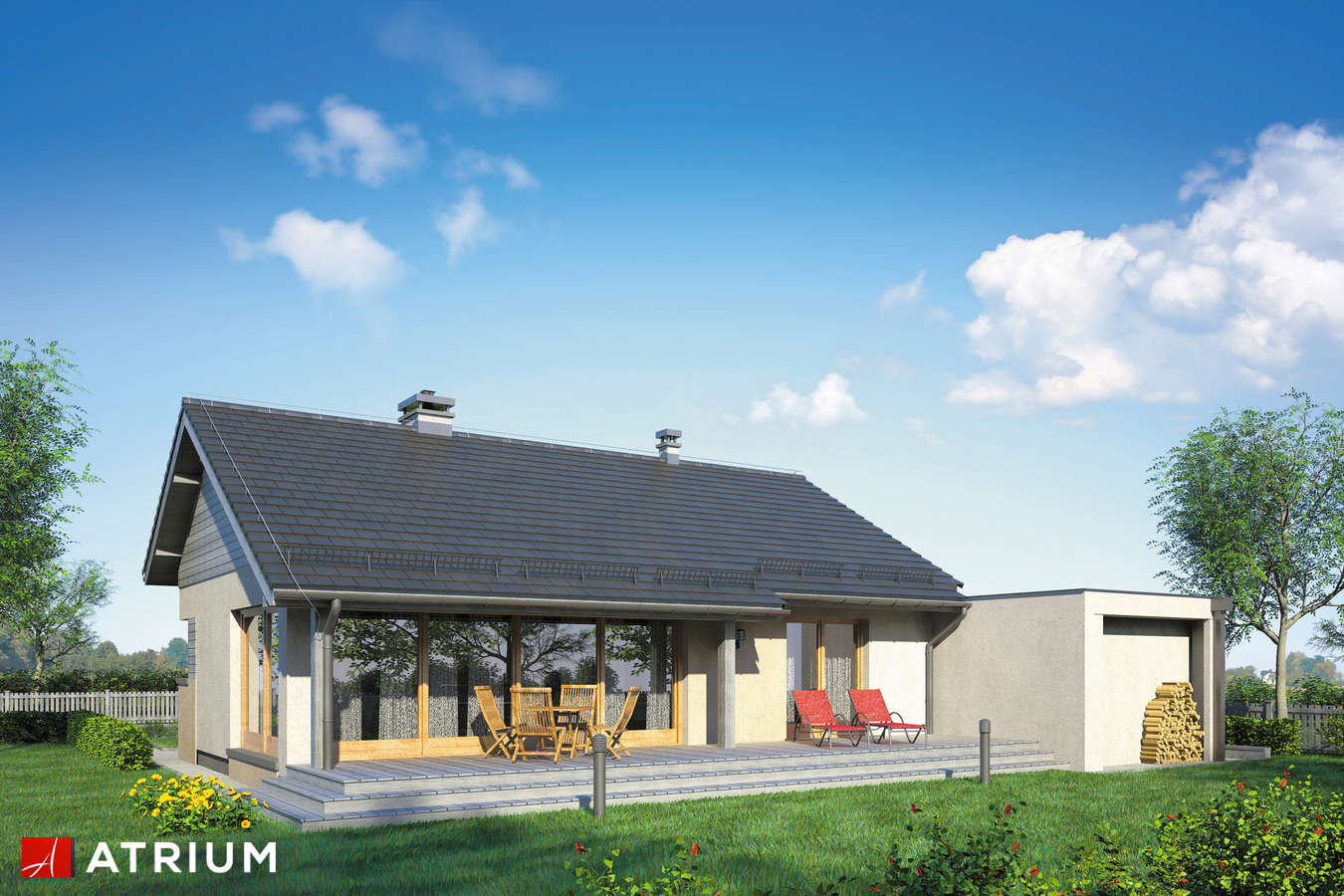 Projekty domów - Projekt domu parterowego RONALDO VIII - wizualizacja 2