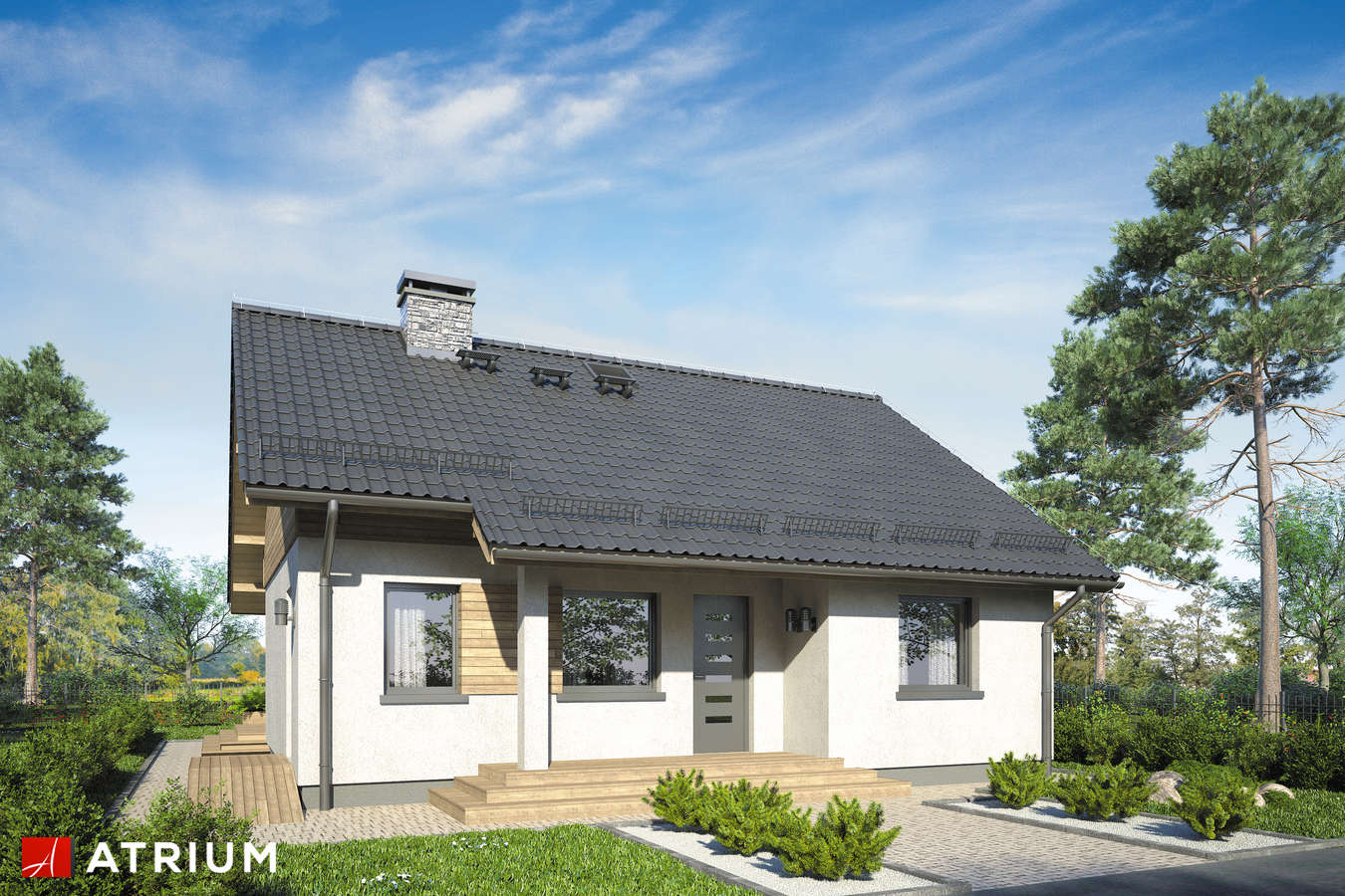 Projekty domów - Projekt domu parterowego REMIK IV SP - wizualizacja 1