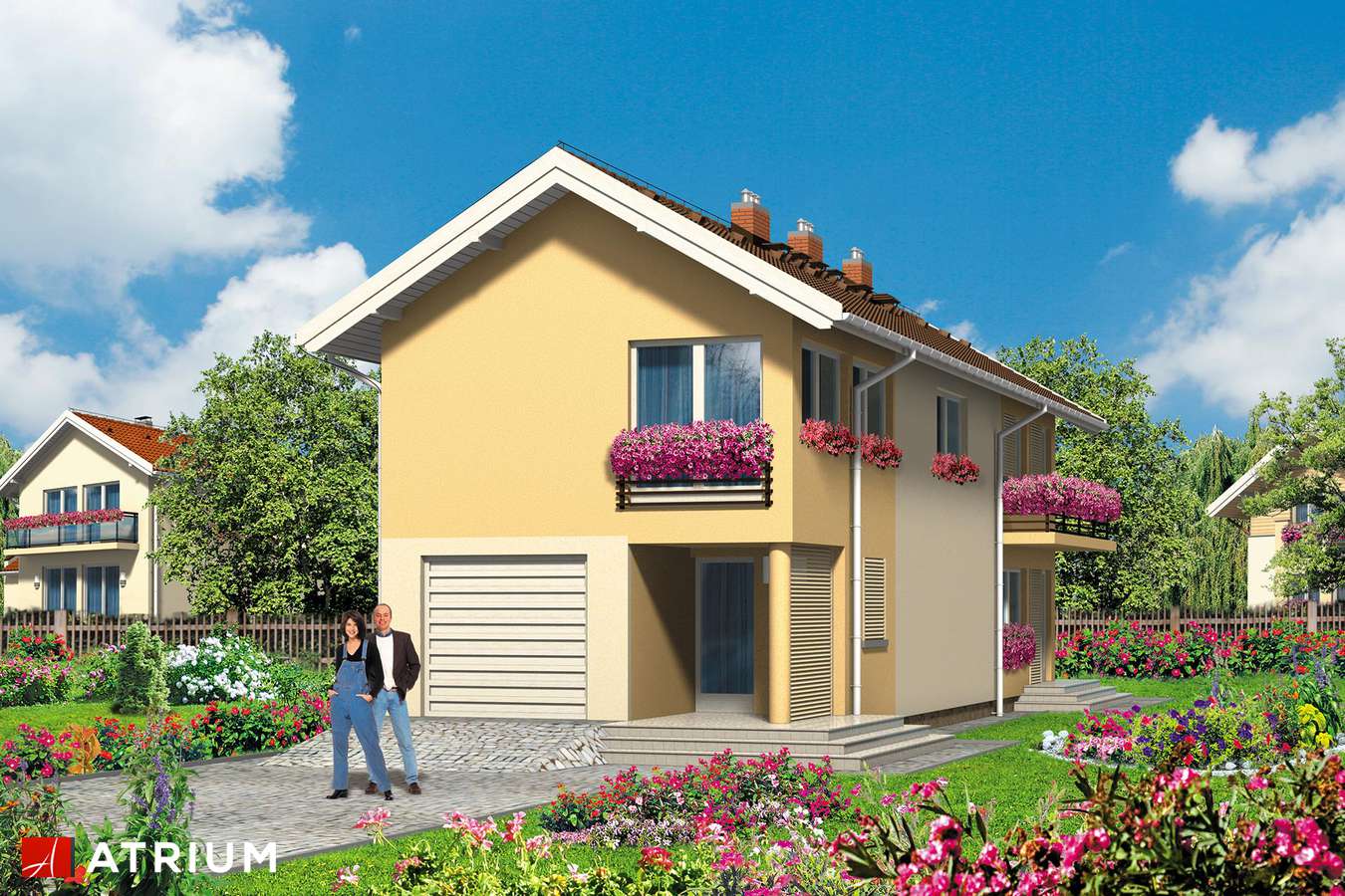 Projekty domów - Projekt domu piętrowego BRZEZINA - wizualizacja 2 - wersja lustrzana