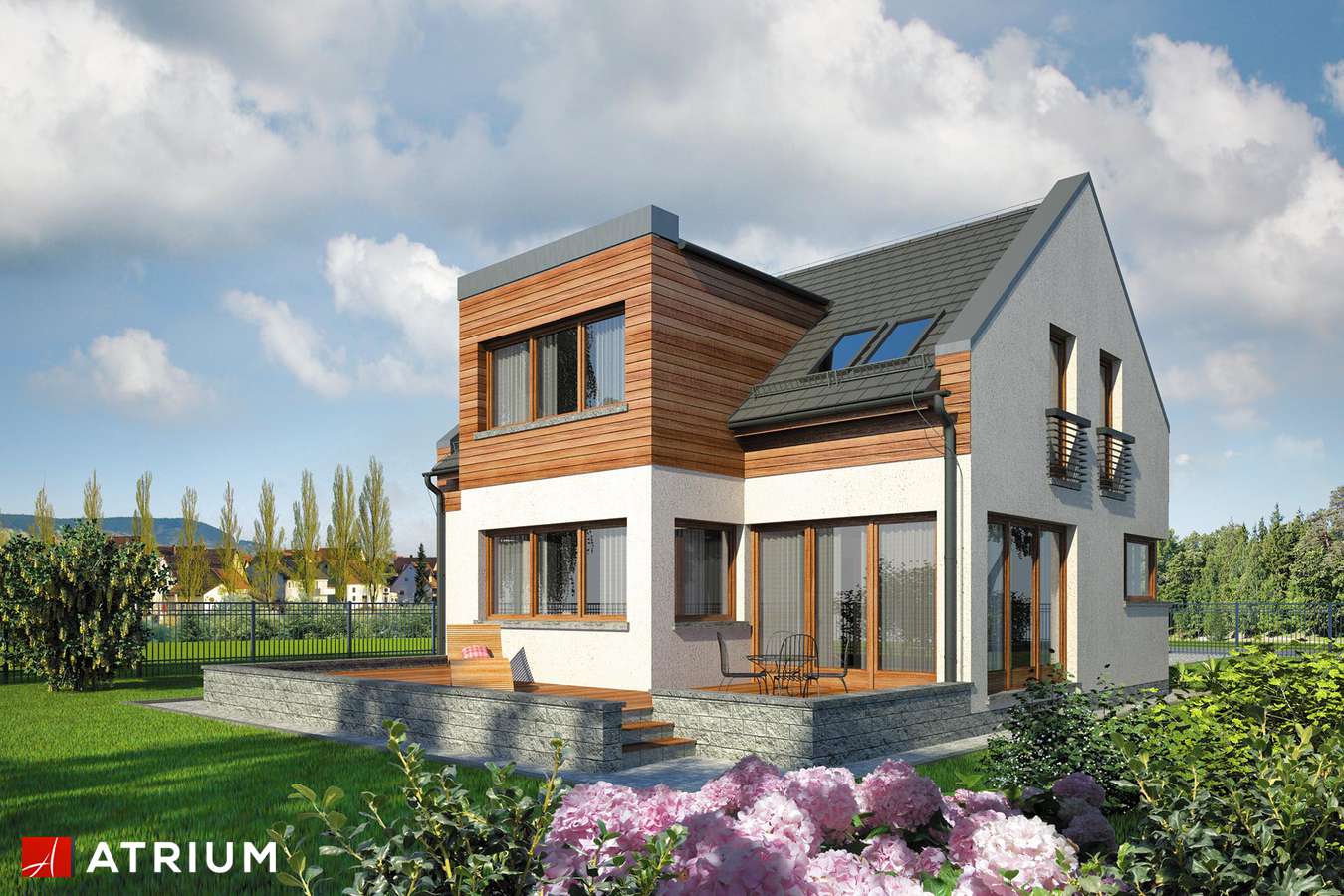 Projekty domów - Projekt domu z poddaszem SAMBA X - wizualizacja 2 - wersja lustrzana