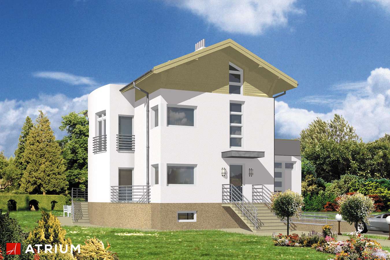 Projekty domów - Projekt domu piętrowego ARAMIS - wizualizacja 2 - wersja lustrzana