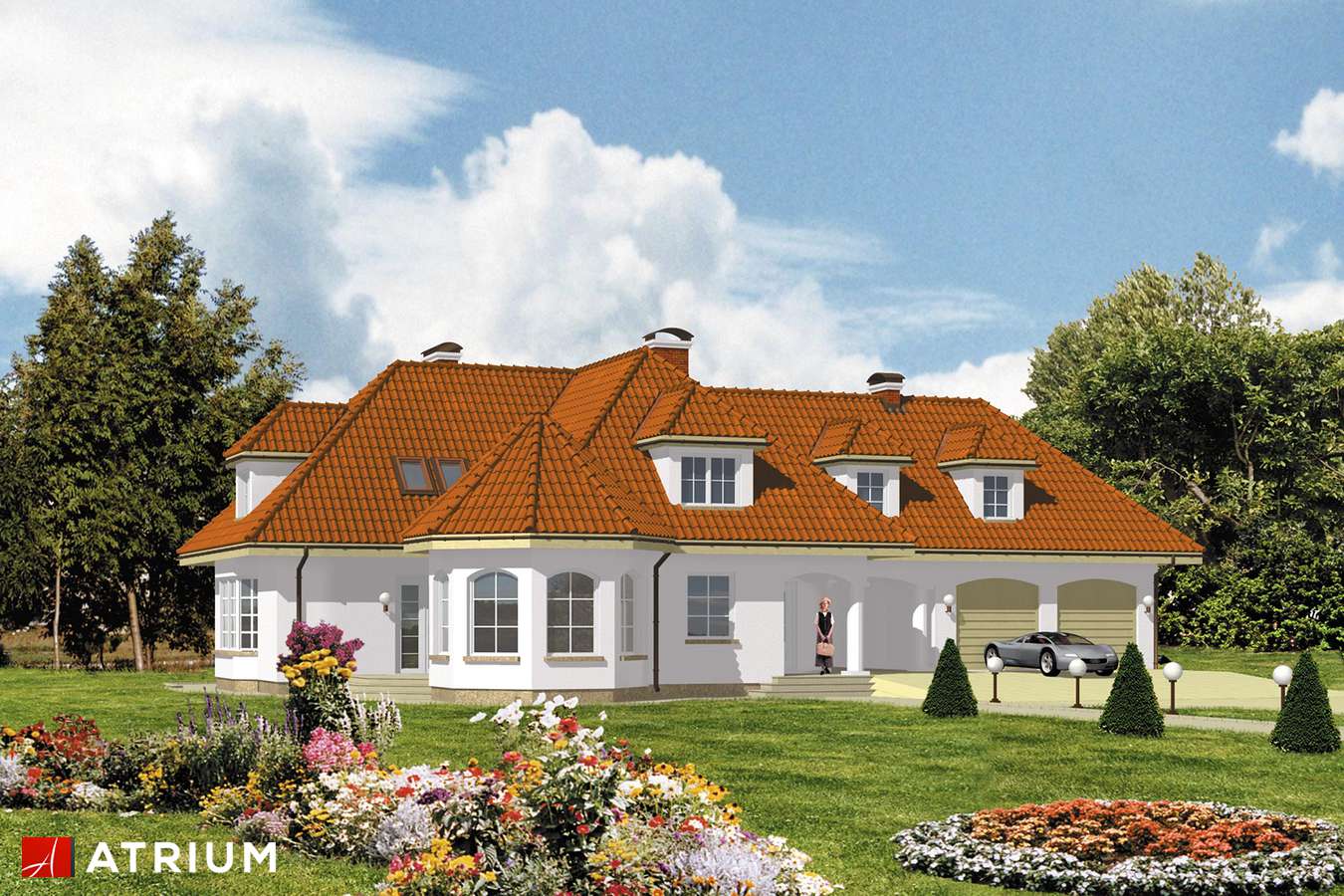 Projekty domów - Projekt domu z poddaszem SYMFONIA - wizualizacja 1 - wersja lustrzana