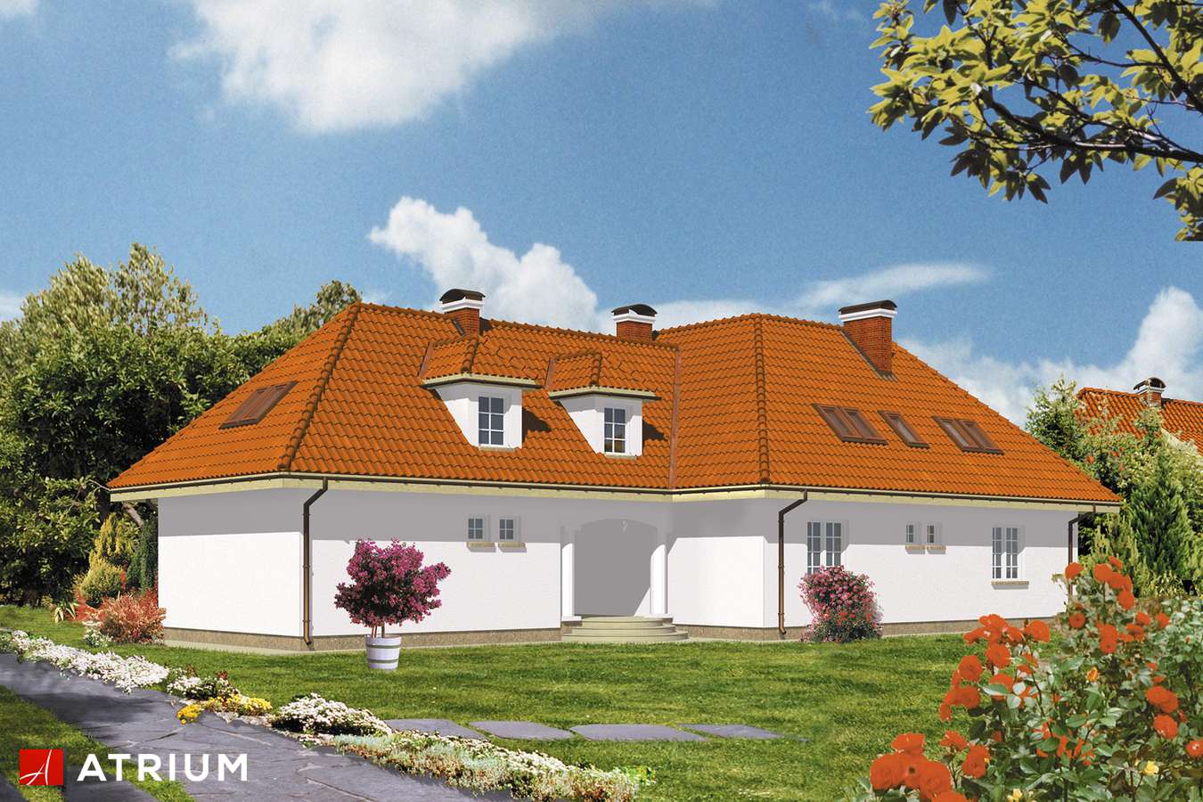 Projekty domów - Projekt domu z poddaszem SYMFONIA - wizualizacja 2 - wersja lustrzana