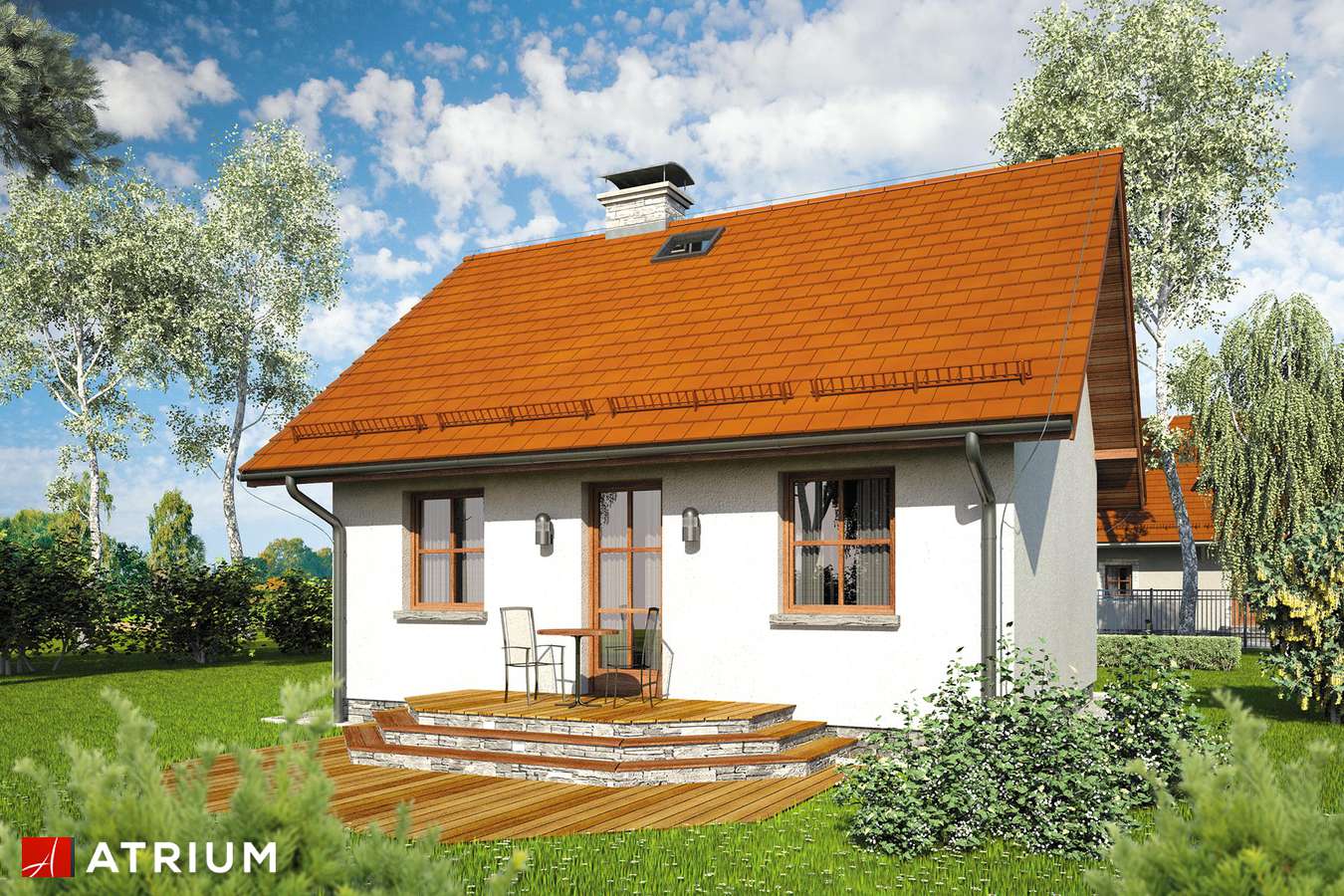 Projekty domów - Projekt domu parterowego FILEMON III - wizualizacja 2 - wersja lustrzana