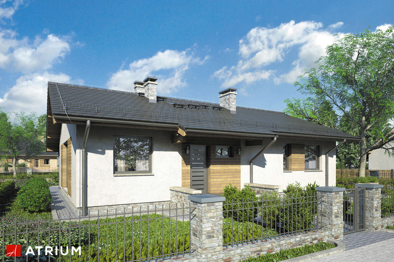 Projekty domów - Projekt domu parterowego NEO VIII - wizualizacja 1