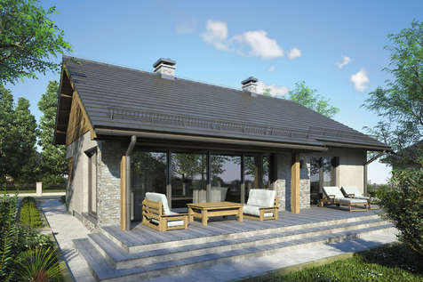 Projekt domu parterowego REFLEX II - wizualizacja 2