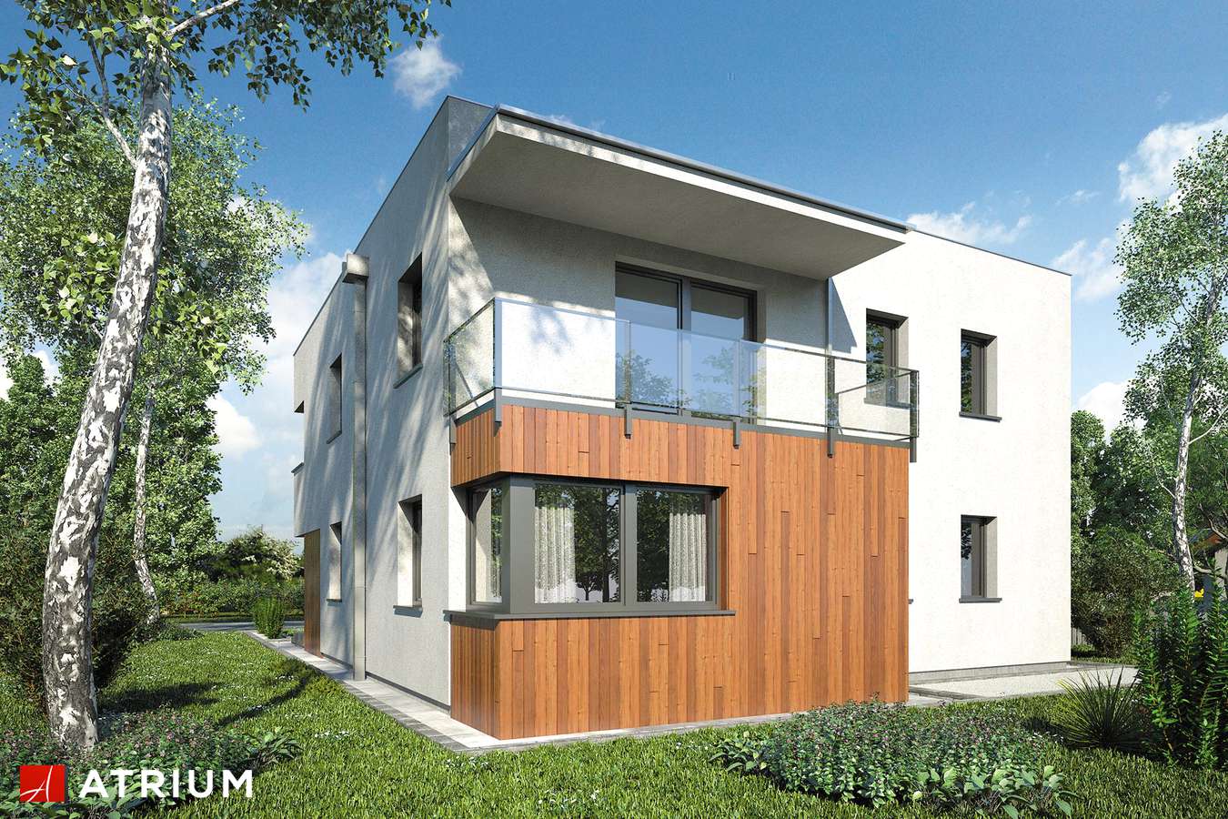 Projekty domów - Projekt domu piętrowego KARIOKA - wizualizacja 2 - wersja lustrzana