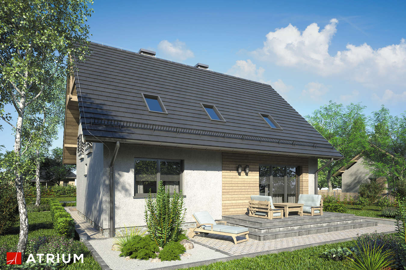 Projekty domów - Projekt domu z poddaszem ZOJA V - wizualizacja 2 - wersja lustrzana