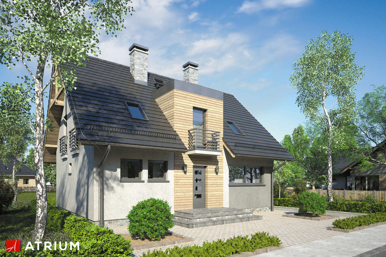 Projekty domów - Projekt domu z poddaszem ZOJA V - wizualizacja 1