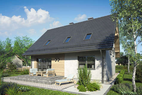 Projekt domu z poddaszem ZOJA V - wizualizacja 2