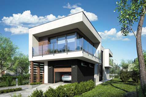 Projekt domu piętrowego MODERN HOUSE - wizualizacja 1
