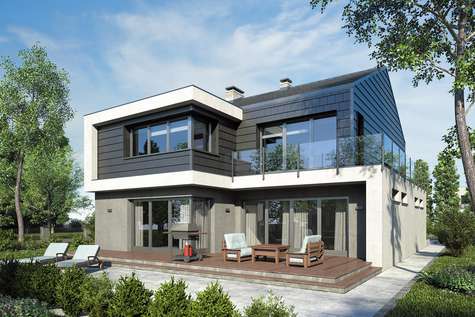 Projekt domu piętrowego NEW HOUSE II - wizualizacja 1