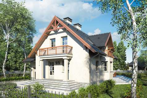 Projekt domu z poddaszem PERłA II - wizualizacja 1
