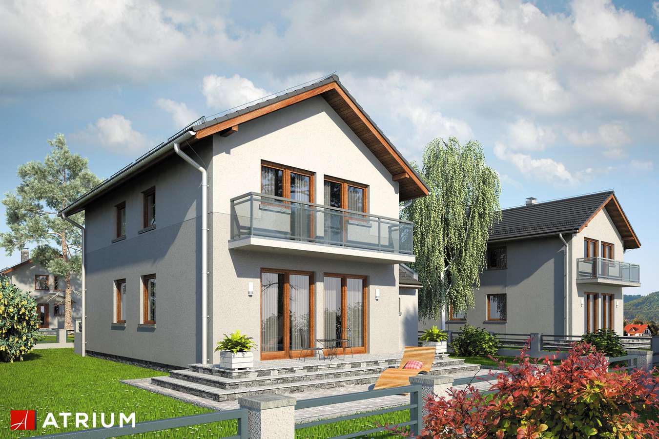 Projekty domów - Projekt domu piętrowego KAMYCZEK - wizualizacja 2 - wersja lustrzana