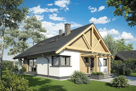 Projekt domu z poddaszem PELIKAN XVI - wizualizacja 1