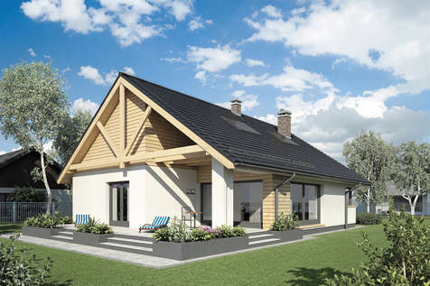 Projekt domu z poddaszem PELIKAN XVI - wizualizacja 2