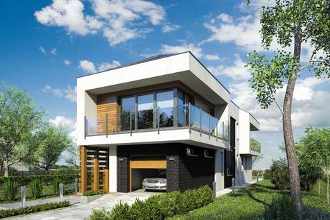 Projekt domu piętrowego MODERN HOUSE II - wizualizacja 1