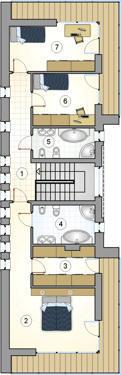 rzut piętra - projekt Modern House II