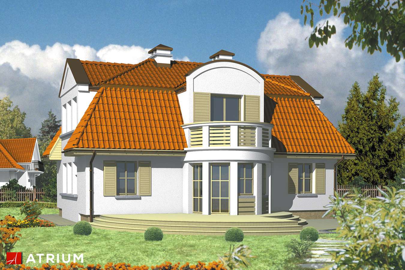 Projekty domów - Projekt domu z poddaszem SOPLICA - wizualizacja 1 - wersja lustrzana