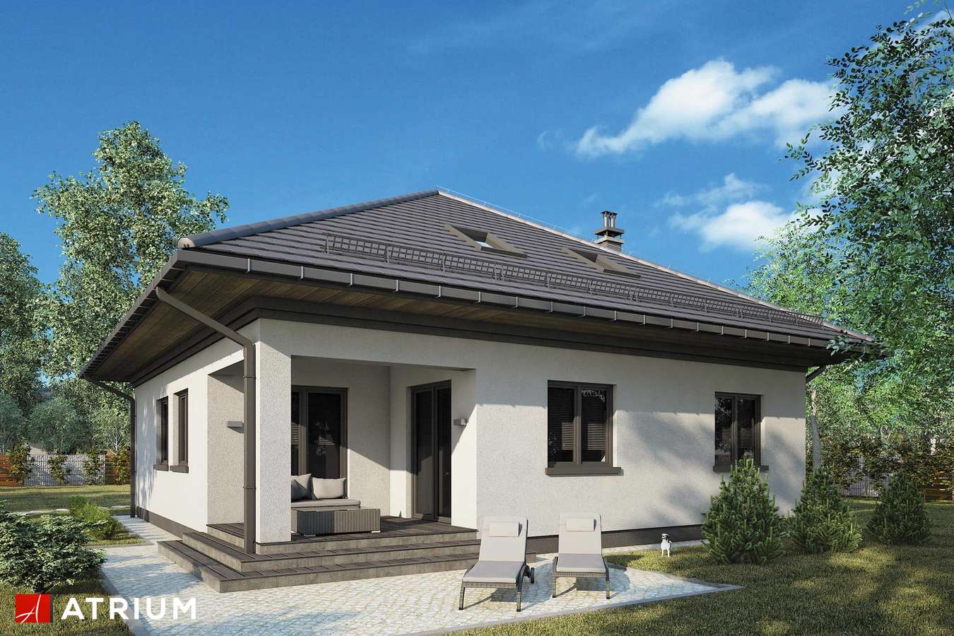 Projekty domów - Projekt domu z poddaszem BURSZTYN III - wizualizacja 2 - wersja lustrzana