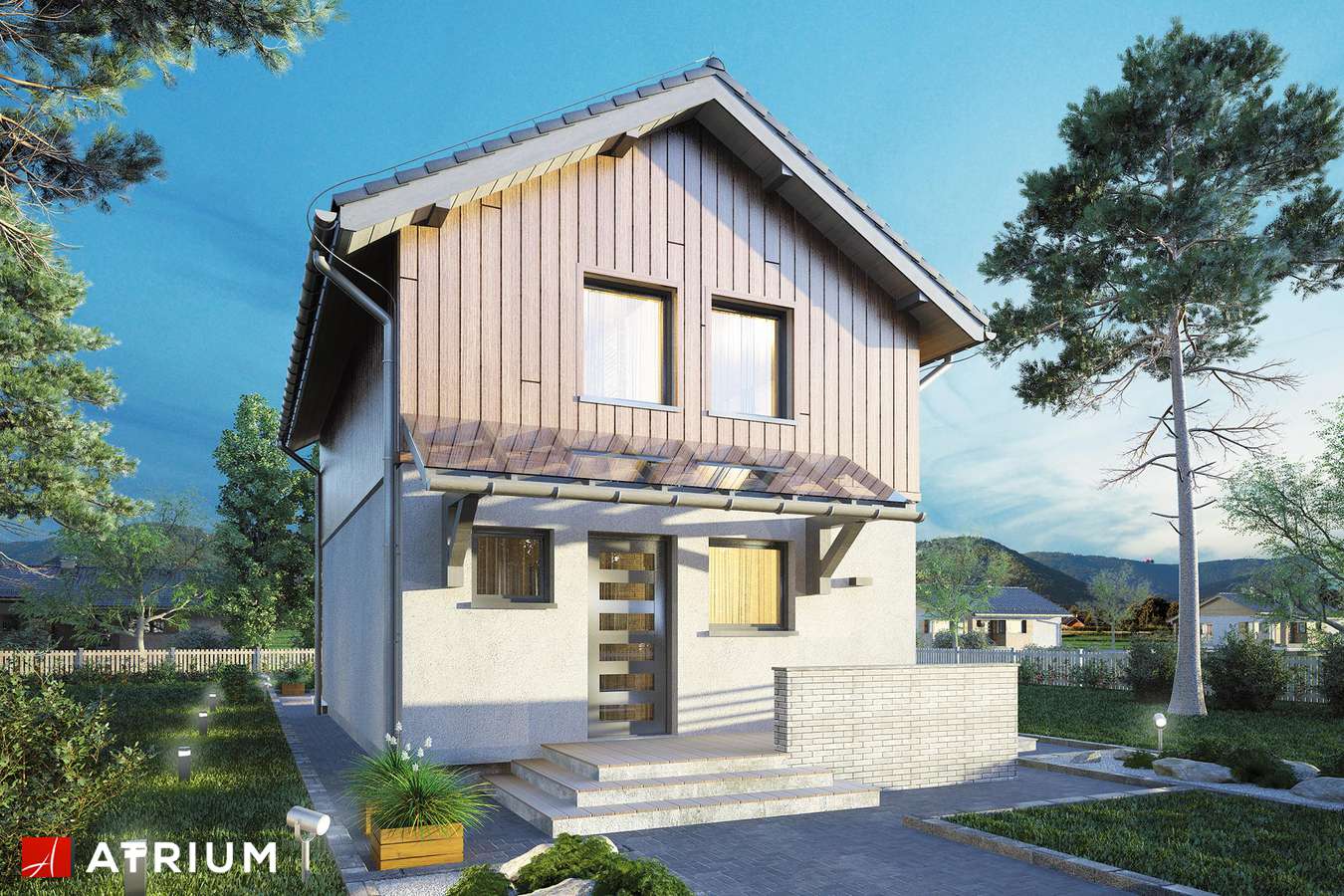 Projekty domów - Projekt domu piętrowego KAMYCZEK II - wizualizacja 2 - wersja lustrzana