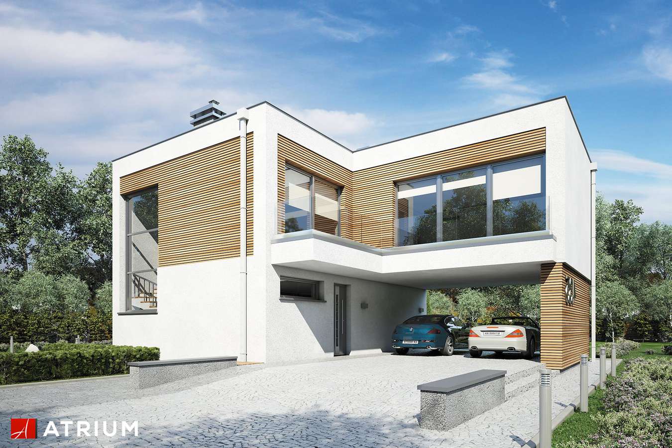 Projekty domów - Projekt domu piętrowego VERTIKAL - wizualizacja 1 - wersja lustrzana