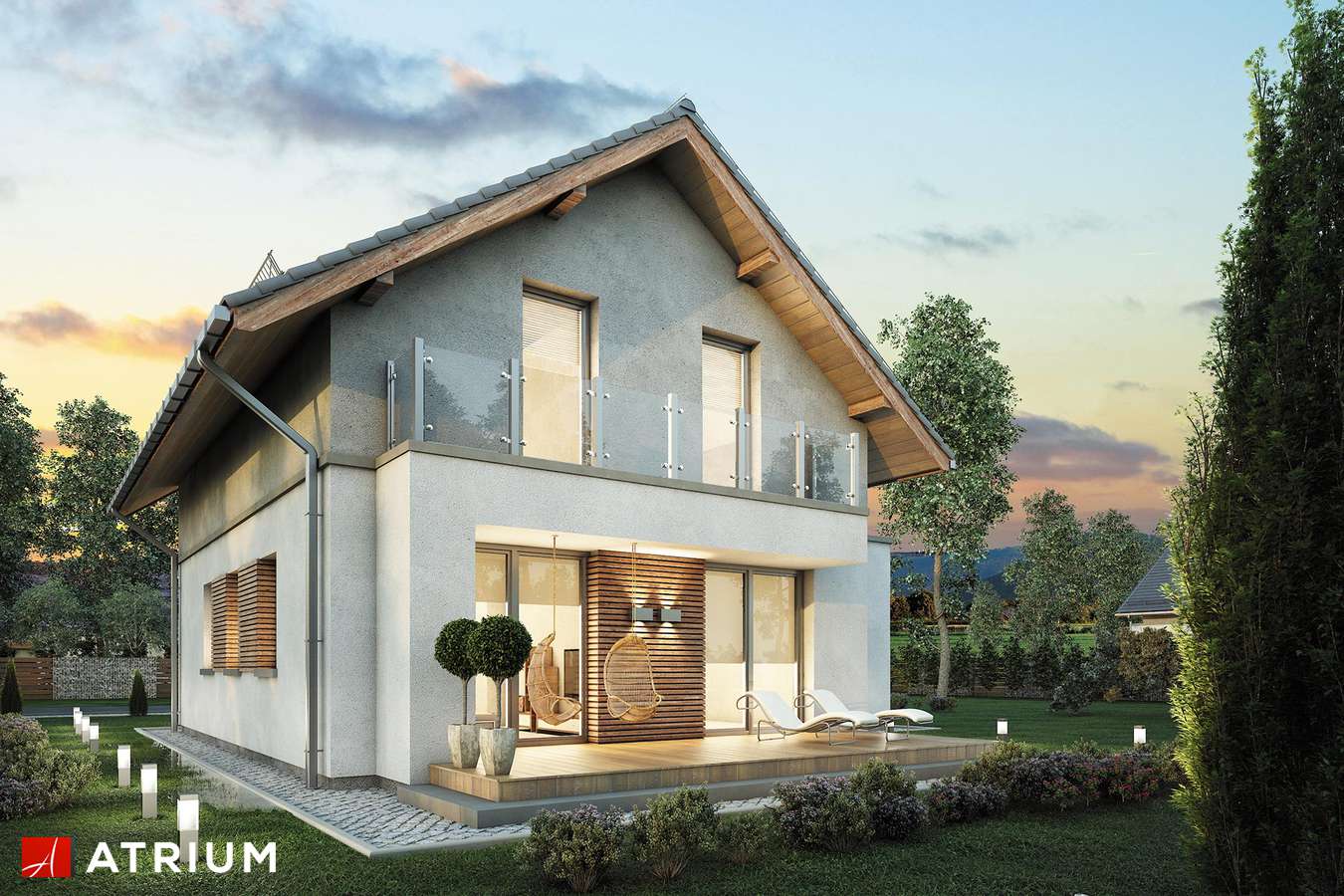 Projekty domów - Projekt domu z poddaszem ARGOS - wizualizacja 2 - wersja lustrzana