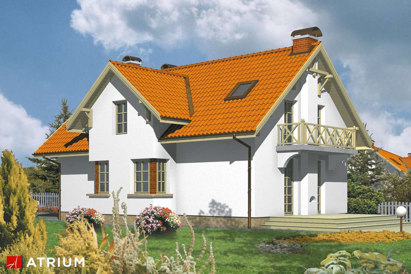 Projekty domów - Projekt domu z poddaszem PANI ULA - wizualizacja 1 - wersja lustrzana