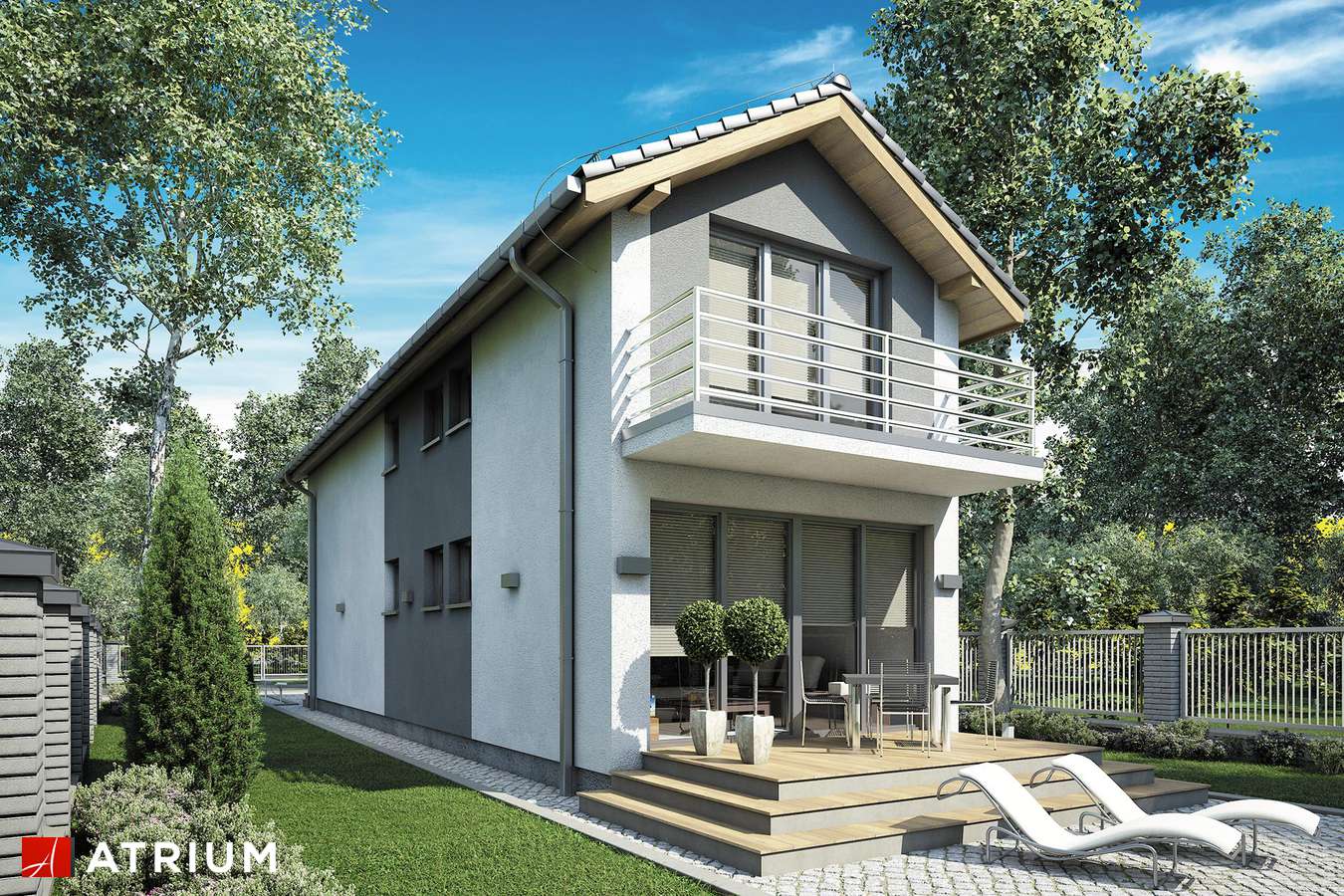 Projekty domów - Projekt domu z poddaszem BUSIK II - wizualizacja 2 - wersja lustrzana
