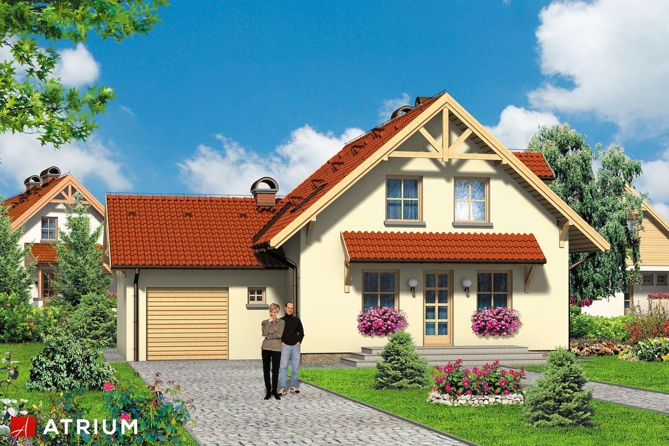 Projekty domów - Projekt domu z poddaszem ALICJA - wizualizacja 1 - wersja lustrzana
