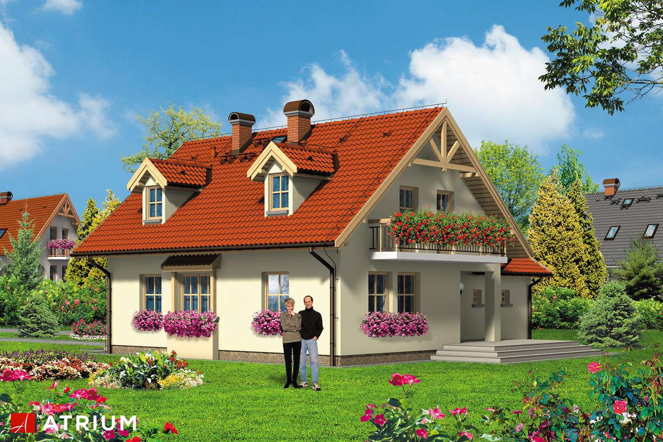 Projekty domów - Projekt domu z poddaszem ALICJA - wizualizacja 2 - wersja lustrzana