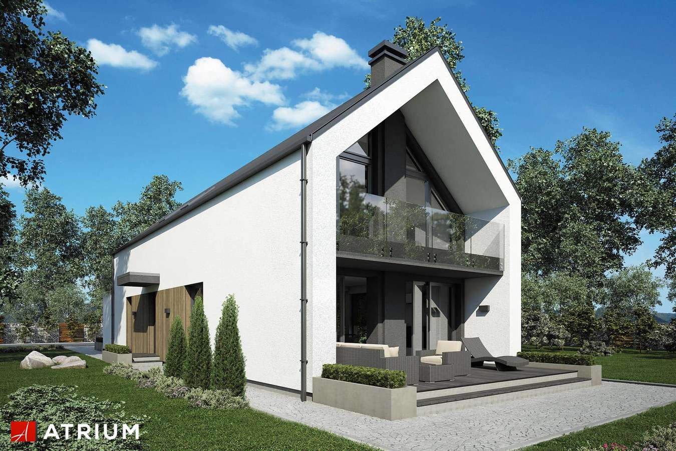 Projekty domów - Projekt domu z poddaszem BARI II - wizualizacja 2 - wersja lustrzana