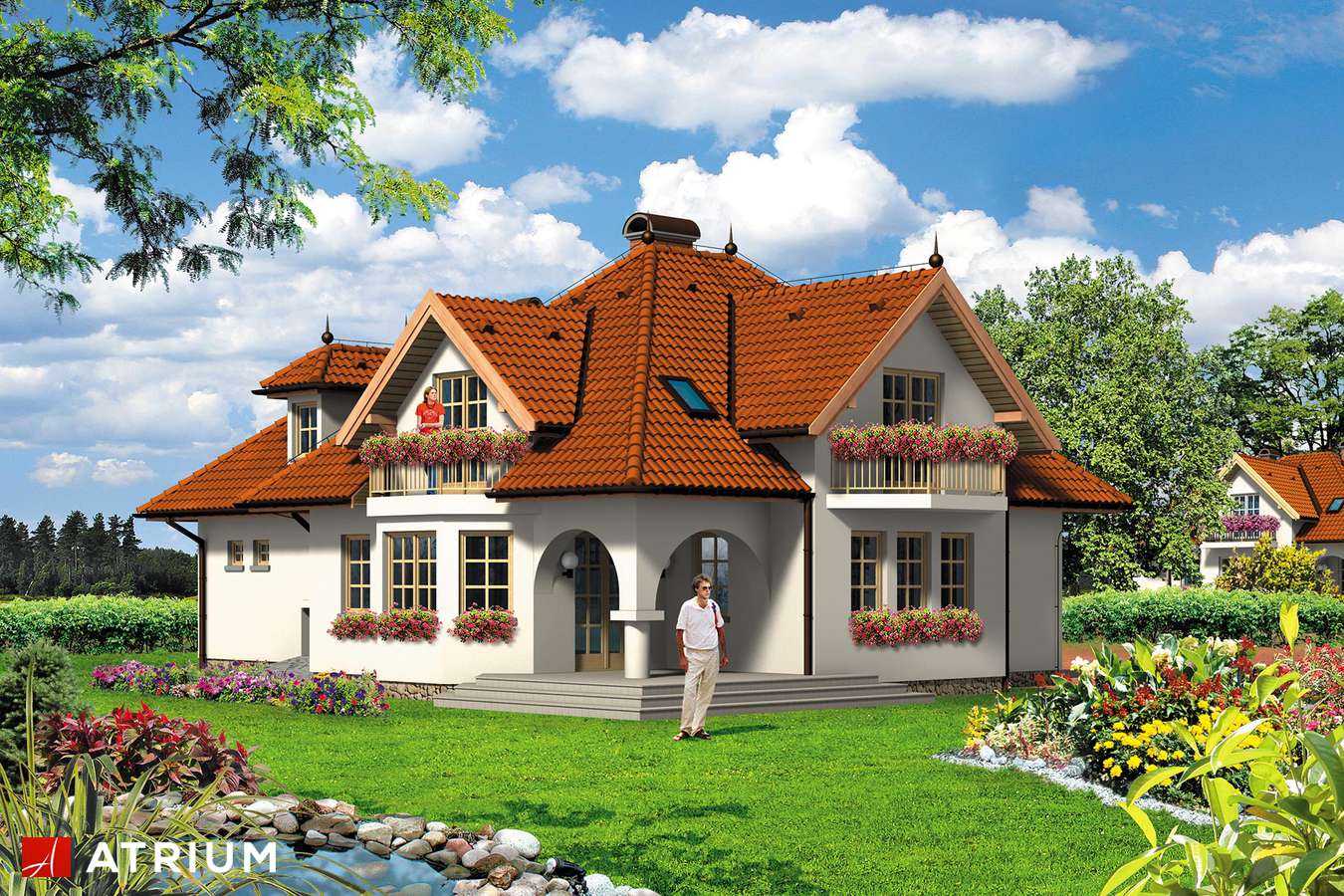 Projekty domów - Projekt domu z poddaszem ZAGłOBA - wizualizacja 2 - wersja lustrzana