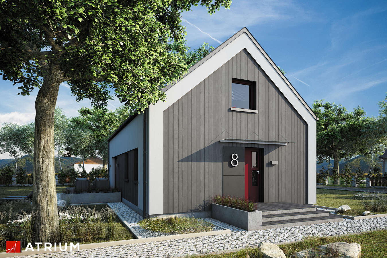 Projekty domów - Projekt domu z poddaszem ALASKA - wizualizacja 1