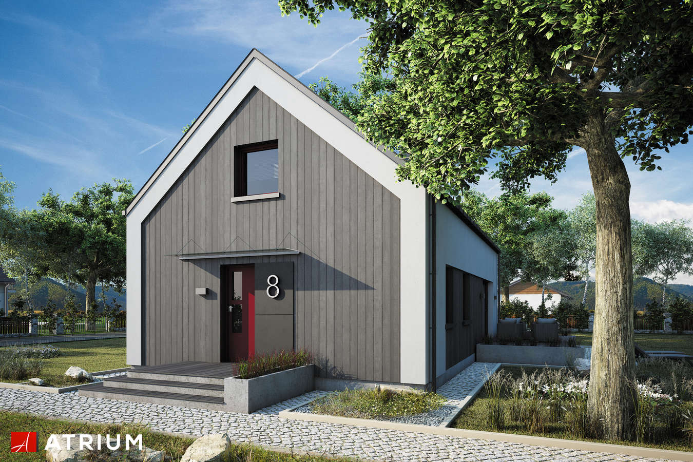 Projekty domów - Projekt domu z poddaszem ALASKA - wizualizacja 1 - wersja lustrzana
