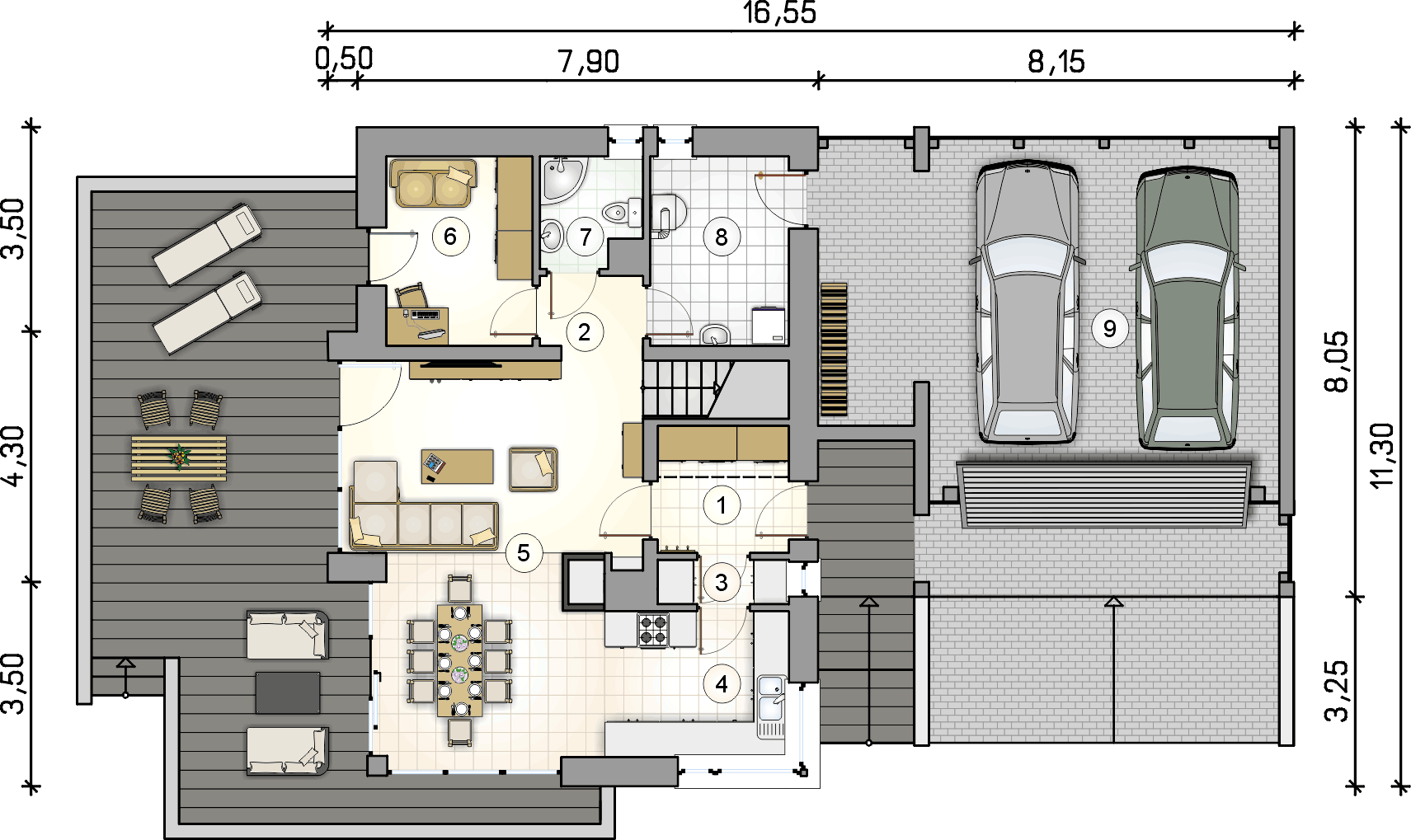 Rzut parteru projektu Samba XVI