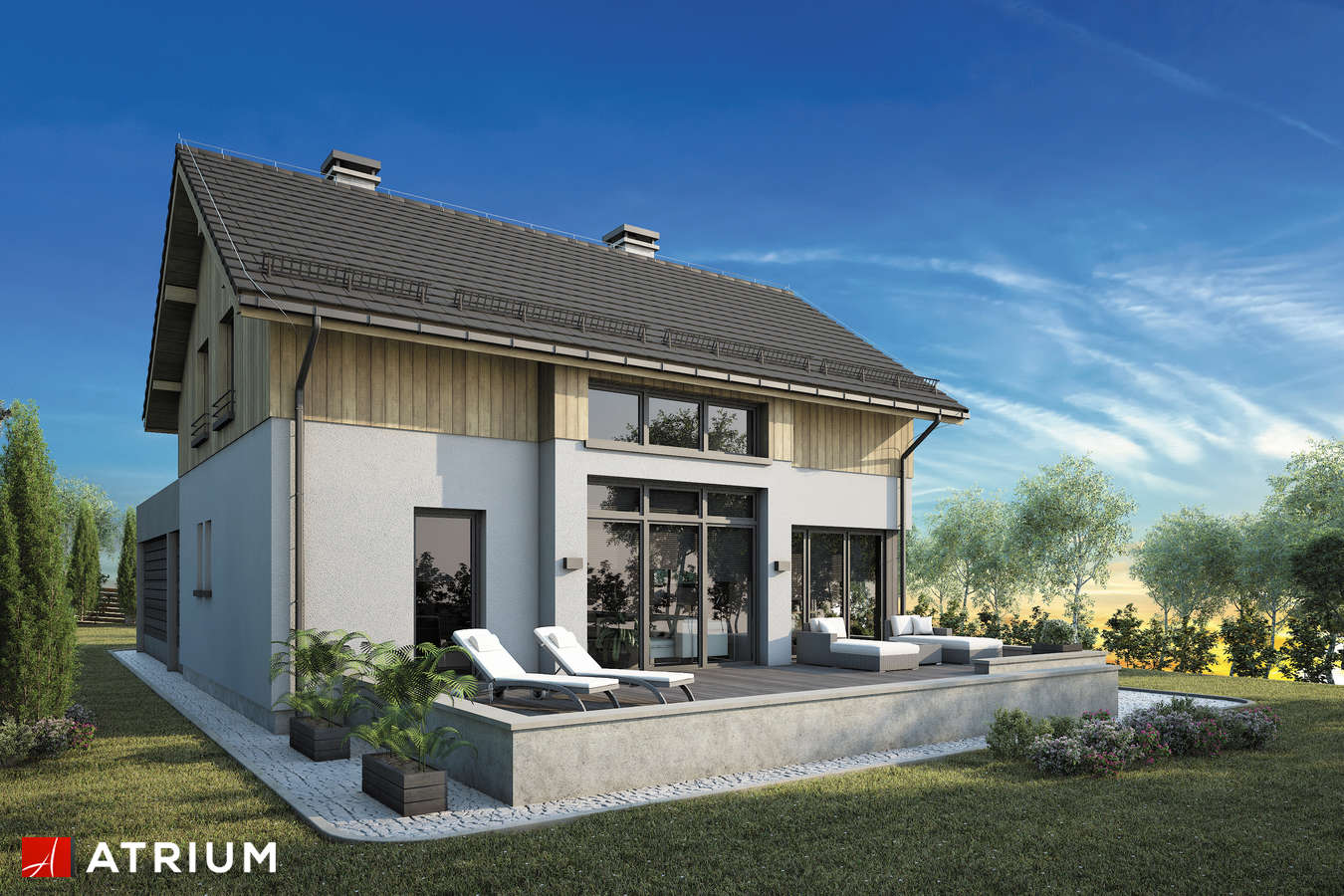 Projekty domów - Projekt domu z poddaszem SAMBA XVI - wizualizacja 2