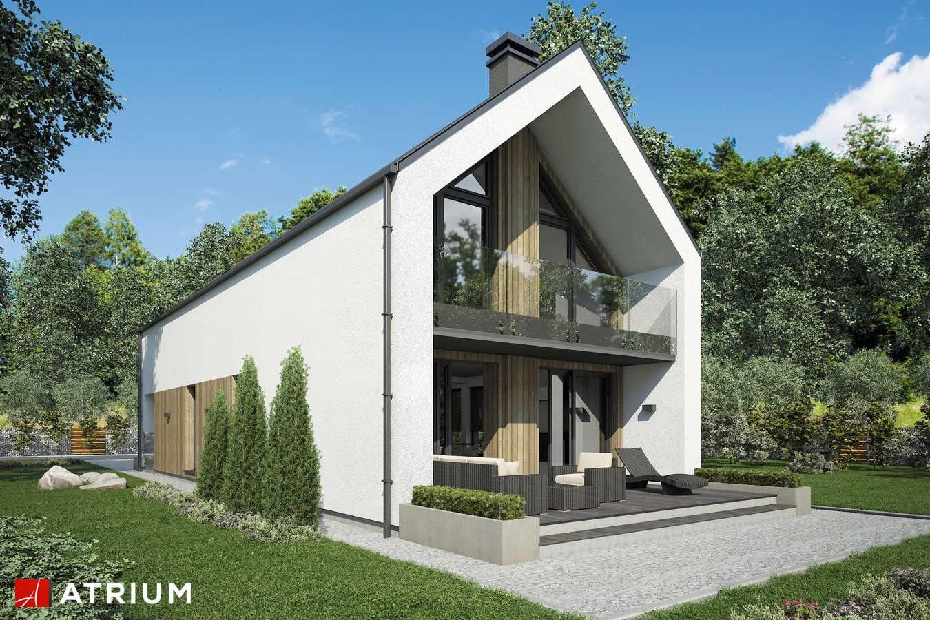 Projekty domów - Projekt domu z poddaszem BARI III - wizualizacja 2 - wersja lustrzana