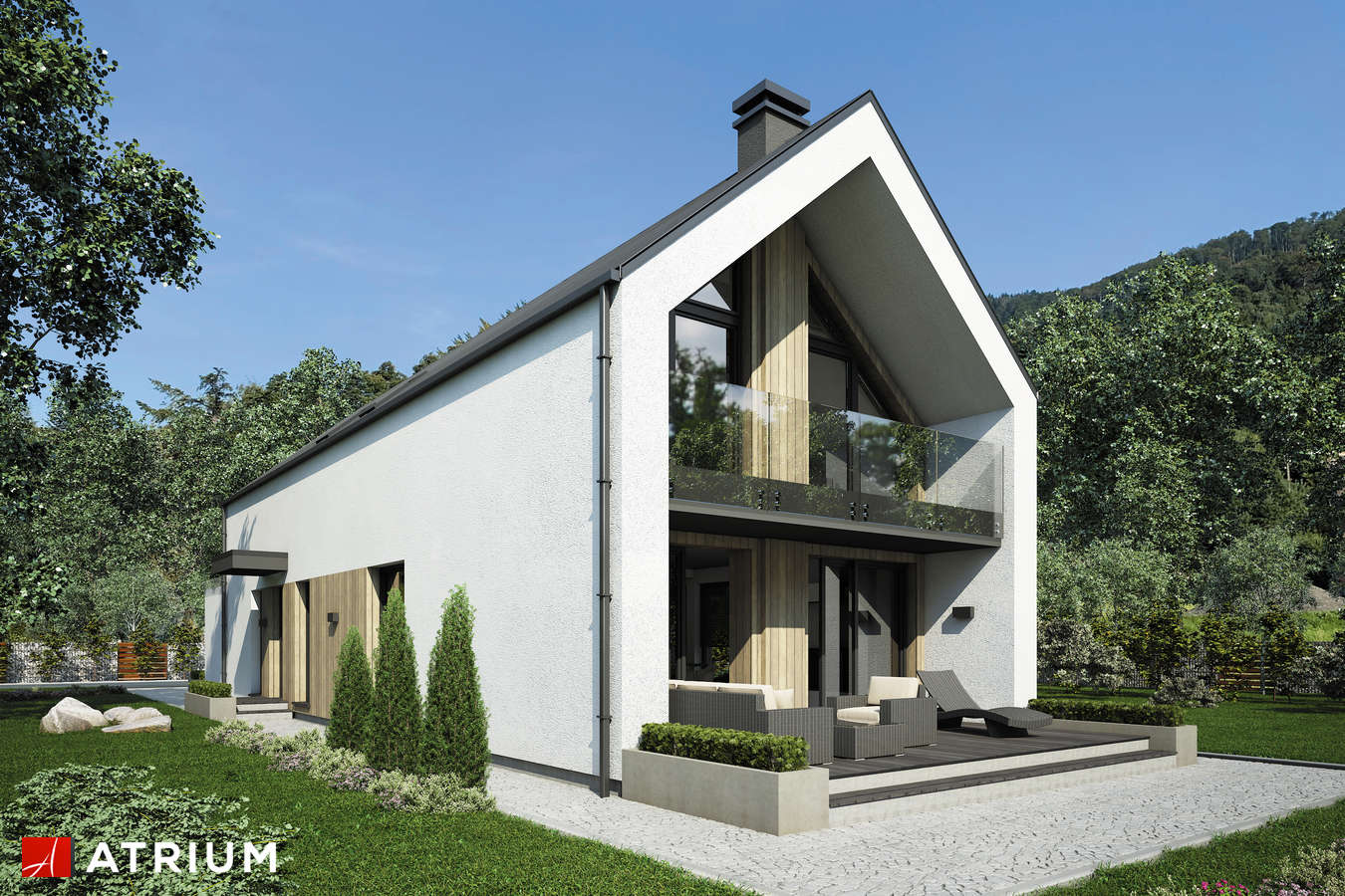 Projekty domów - Projekt domu z poddaszem BARI IV - wizualizacja 2 - wersja lustrzana
