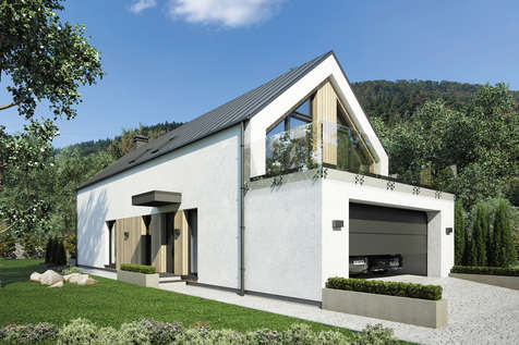 Projekt domu z poddaszem BARI IV - wizualizacja 1