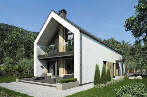 Projekt domu z poddaszem BARI IV - wizualizacja 2
