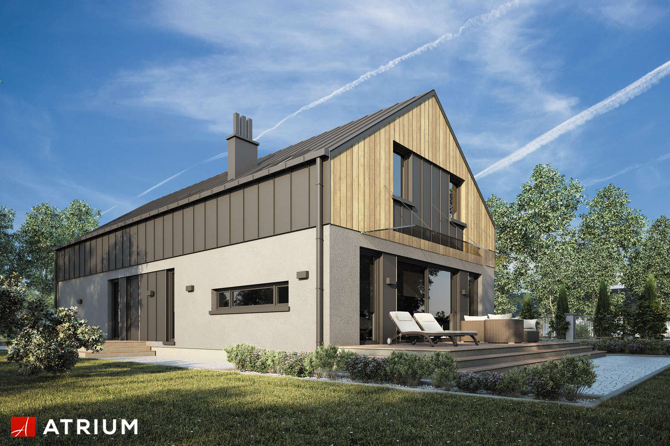Projekty domów - Projekt domu z poddaszem SIGMA MAX II - wizualizacja 2