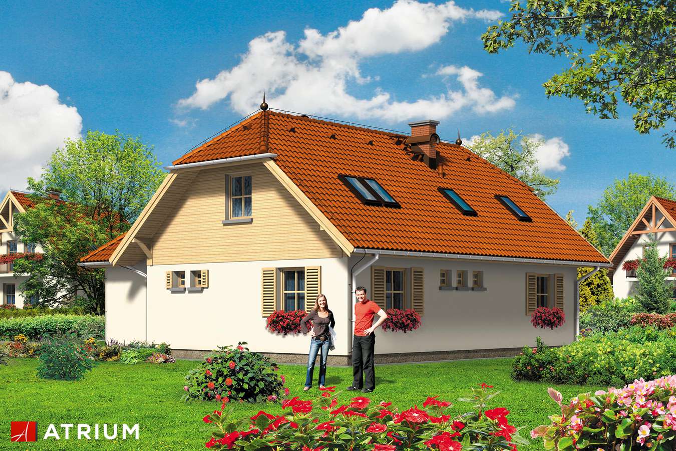 Projekty domów - Projekt domu z poddaszem ARTEMIDA - wizualizacja 2 - wersja lustrzana
