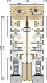 Rzut parteru projektu Modern Twin III