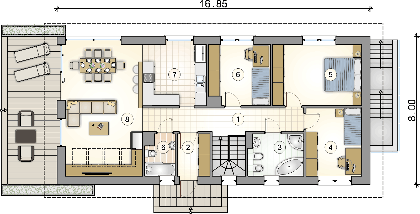 Rzut parteru projektu Olimpia Plus VI