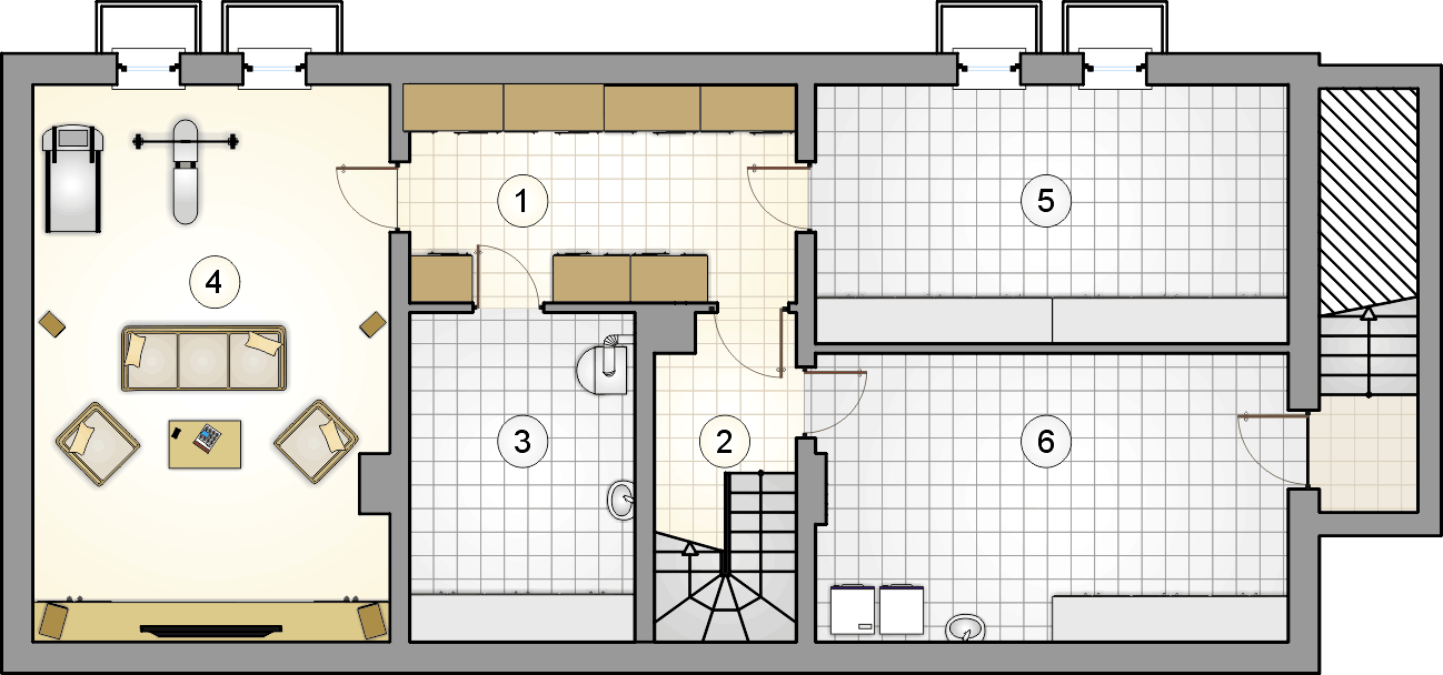 Rzut piwnic - projekt Olimpia Plus VI