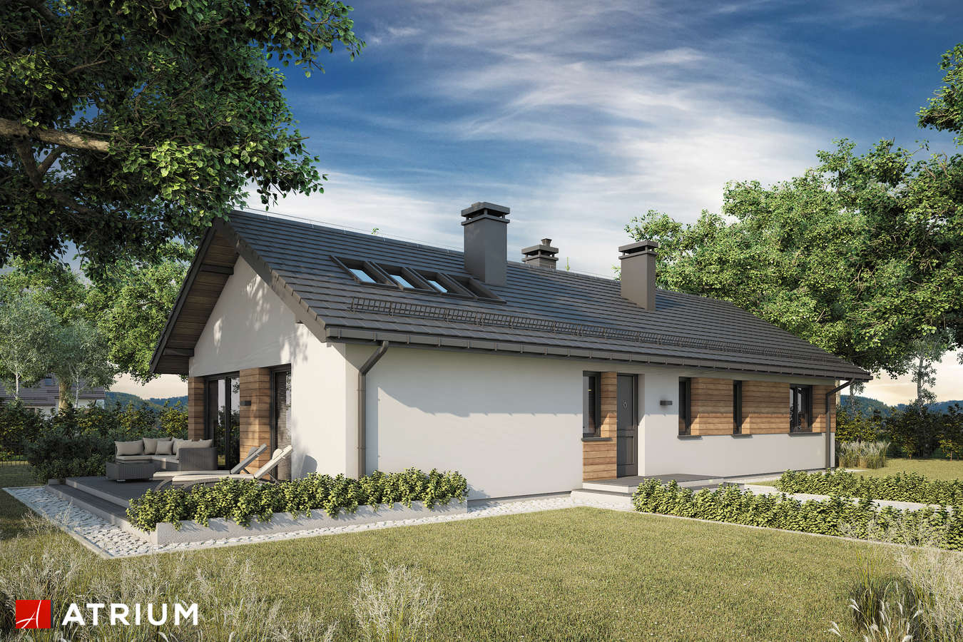 Projekty domów - Projekt domu parterowego OLIMPIA PLUS VI - wizualizacja 2